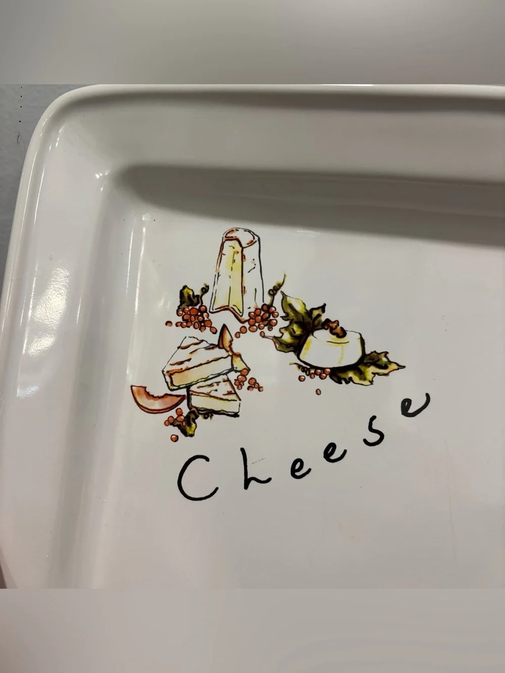 Pottery Barn White Ceramic Cheese & Crackers Platter charcuterie plate dinner
